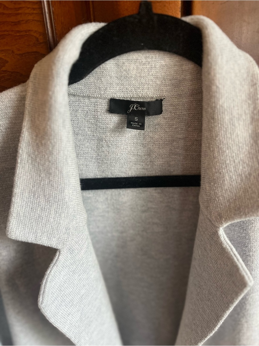 J Crew Sweater Blazer Merino Blend Heather Grey Size Small Oversized EUC